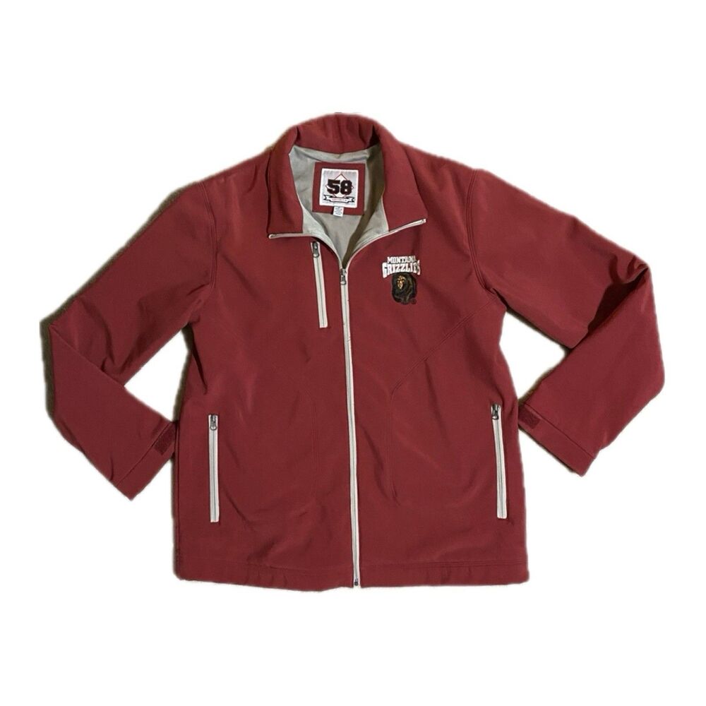 Rare Vintage Montana Grizzlies Jacket Adult M Maroon Softshell Zip-Up Griz Logo